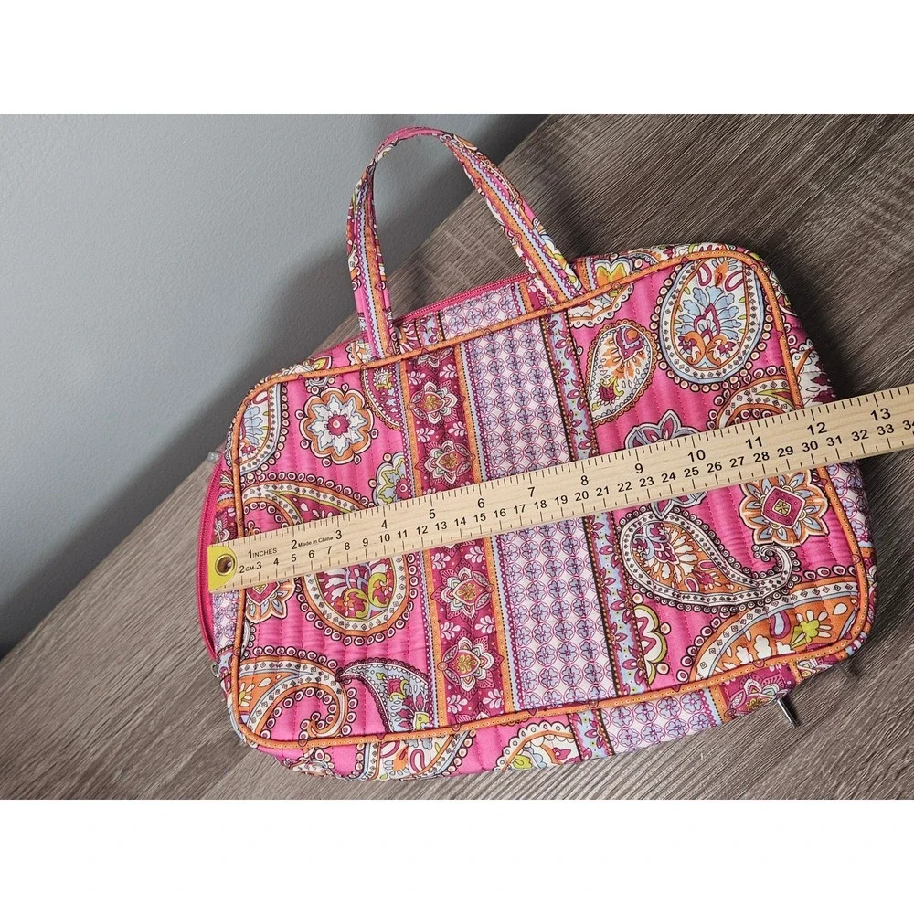 Modella Pink Paisley Quilted Makeup Bag Travel Organizer Cosmetic Case